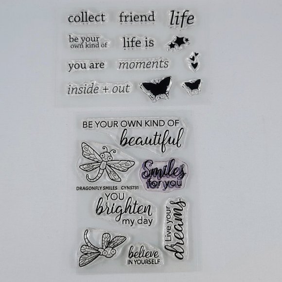 Dragonfly Smiles & Sentiment Stamps Clear Stamps Your Next Stamp Paper Crafts - Picture 1 of 11